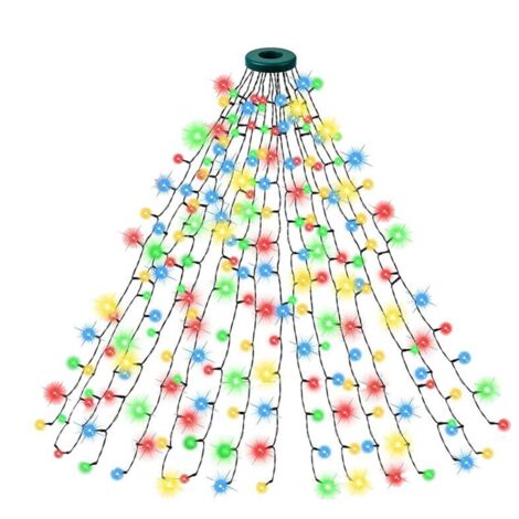 Luci per albero di Natale impermeabili IP65, 16 fili, 8 modalità, decorazioni per interni ed esterni, spina UE, D
