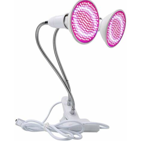 Luci per la coltivazione da interni 200 LED Lampada da coltivazione per piante Clip a doppia testa Pianta da interno Luce per la crescita di piante in vaso Luce di riempimento solare per interni (Dime