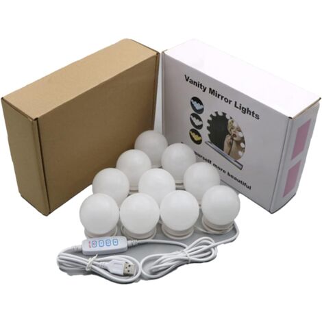 Luci per specchio cosmetico a LED 10 lampadine Luce per specchio a LED con cavo di alimentazione USB-RAPANDA