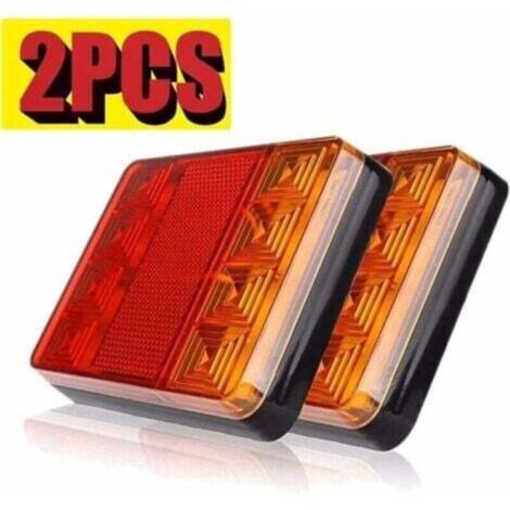 luci posteriori a LED universali e impermeabili per rimorchio, luce freno, indicatore di direzione e luce di segnalazione per camion, roulotte, furgone, barca e auto, 12V (8 LED)
