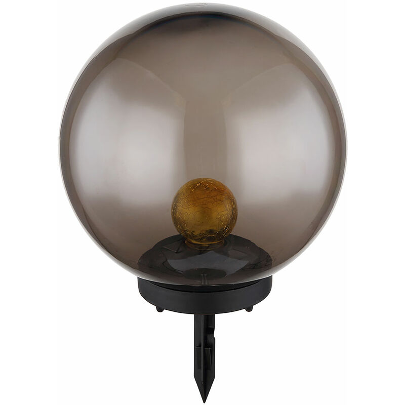 Image of Luci solari a sfera per il giardino Luci solari da giardino a led rotonde Sfera solare a sfera 25 cm per esterno, vetro craquelé, 1x led bianco