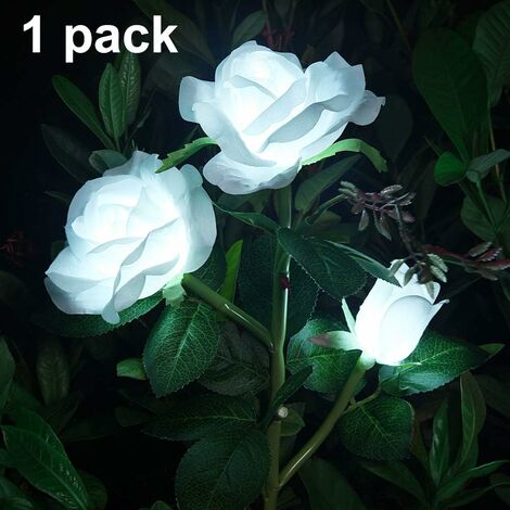 bianco Luci Giardino Energia Solare,2 pezzi Rose Lampade Solari da Giardino Luce IP65 Impermeabile Lampade Solari a LED Da Esterno con 10 Fiori di Rosa Lampada da Giardino decorazione bianco Luci Giardino Energia Solare,2 pezzi Rose Lampade Solari da Giardino Luce IP65 Impermeabile Lampade Solari a LED Da Esterno con 10 Fiori di Rosa Lampada da Giardino decorazione