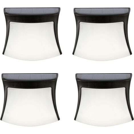 Luci solari da esterno, 3 LED, luce solare da parete, impermeabile, illuminazione di sicurezza wireless, luce solare da giardino per patio, cortile, casa, vialetto, scale (confezione da 4) - RW