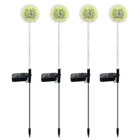 Luci solari da esterno, 4 pezzi, luci solari a forma di tarassaco con LED che cambiano colore, luci solari impermeabili da esterno per giardino, prato, balcone