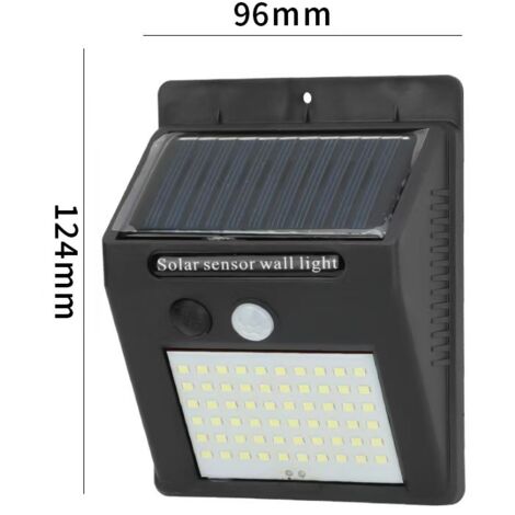 Luci solari da esterno - Set da due - Sensore di movimento - 64 LED - Impermeabili - Per uso esterno e giardino - Illuminazione solare da esterno