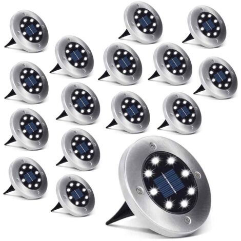 Luci solari da terra con sensori crepuscolari, set da 16
