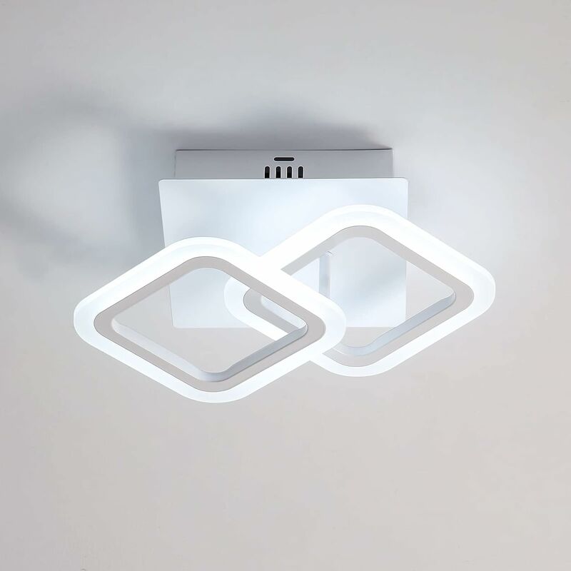 Image of Luce a soffitto a LED 18W, 6500k Lampada del soffitto del corridoio acrilico, lampada a soffitto quadrata moderna per cucina, ingresso, camera da