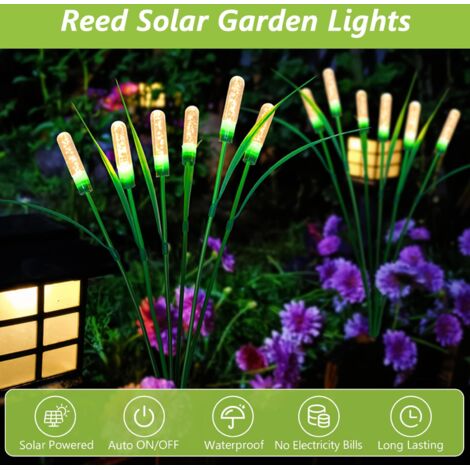 Luci solari Firefly da giardino per esterni, 2 confezioni da 12 luci solari a LED per giardino, luci solari per giardino per cortile, regalo di inaugurazione della casa per la famiglia, bianco caldo