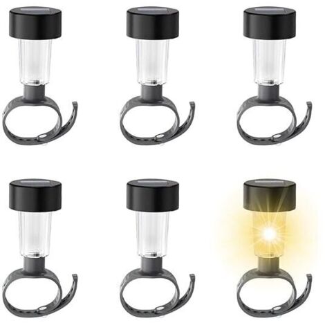 Luci solari KZQ per piscine fuori terra, luci solari intorno alla piscina - 6 luci solari per piscine fuori terra - Decorazione per recinzioni per piscine, luci LED impermeabili luminose