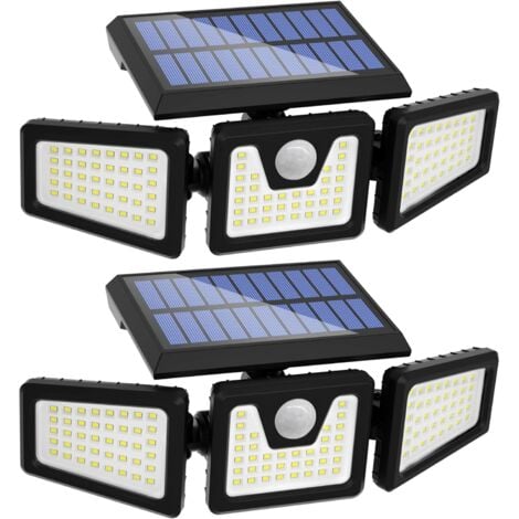 Luci solari per esterni, 118 luci solari a LED per esterni con sensore di movimento, luci solari impermeabili IP65 per esterni, giardino, vialetto, patio.