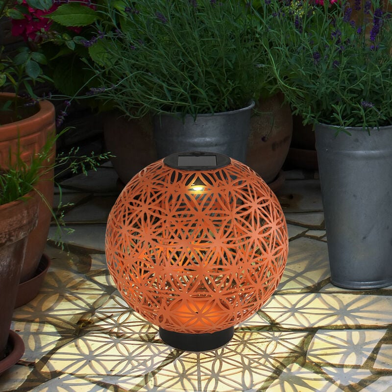 Image of Luci solari per la decorazione esterna sfera in metallo lampada a led esterna decorazione esterna giardino solare, effetto luce, sound design rosso