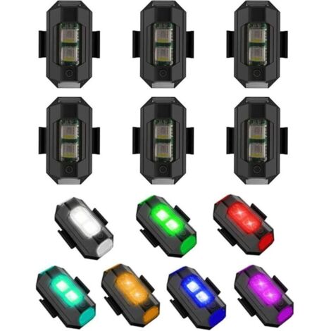 luci stroboscopiche a LED colorate, luci stroboscopiche per aerei, luci di segnalazione notturna a LED anticollisione, mini luce per droni, luce stroboscopica per auto, motociclette, biciclette