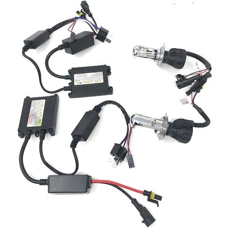 PLANET SHOP Luci Xenon Slim Centraline Lampade Kit Hid H4-3 6000K Bianco 35W Auto Ghiaccio