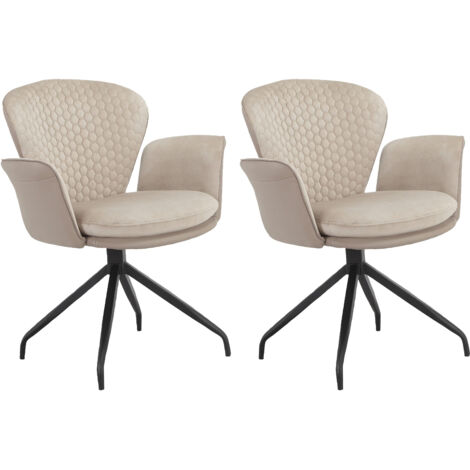 Lucia-Chaise de salle à manger Pack 2 Taupe