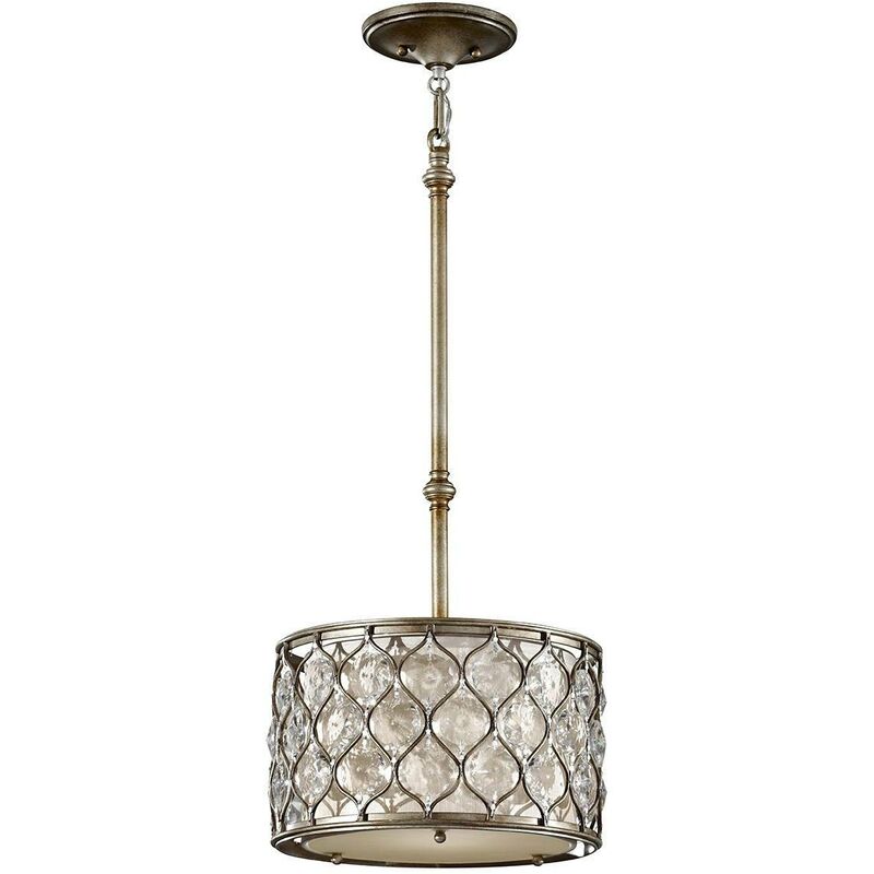 Elstead Lighting - Elstead Lucia - 1 Light Ceiling Cylindrical Pendant Polished Silver, E27