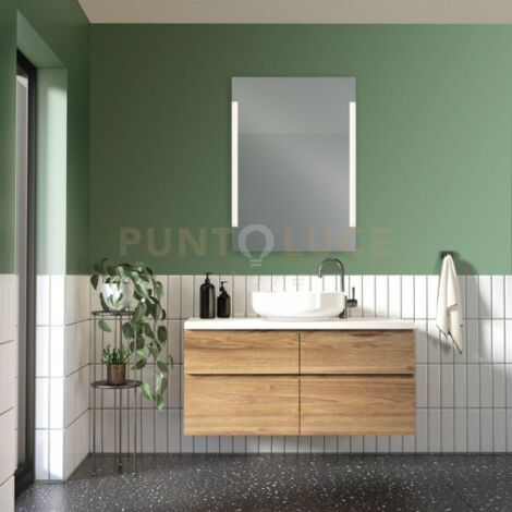 LUCIA SPECCHIO DA PARETE RETTANGOLARE RETRO-ILLUMINATO CON INTERRUTTORE LED 15 W 1.700 lm 3.000 K 4.000 K 50X70CM