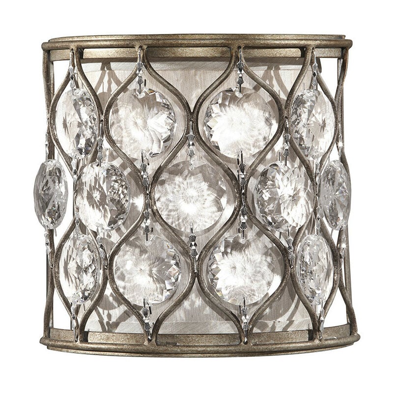 Lucia - 1 Light Indoor Wall Light Burnished Silver, E14 - Elstead