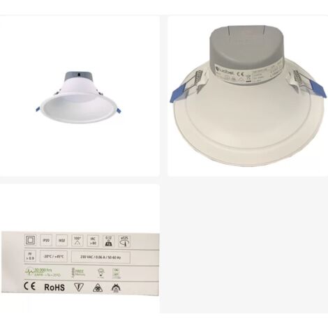 Lucibel DEC005146 - Essential Downlight 12W 6000K Ø125mm 100° 1100Lm 493CD