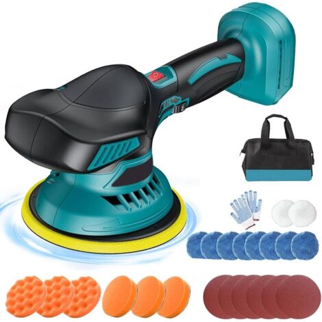 Lucidatrice, pad di lucidatura auto elettrica 21V, lucidatura wireless a 6 velocità e pulizia del legno di cera metallica (senza batteria), compatibile con le batterie Makita