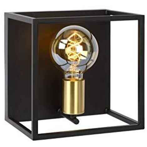Lucide 00224/01/30 - Applique da parete, metallo, 40 W, nero, oro opaco