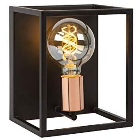 Lucide 08224/01/30 Applique da parete, Metallo, 40 W, Nero, Rame