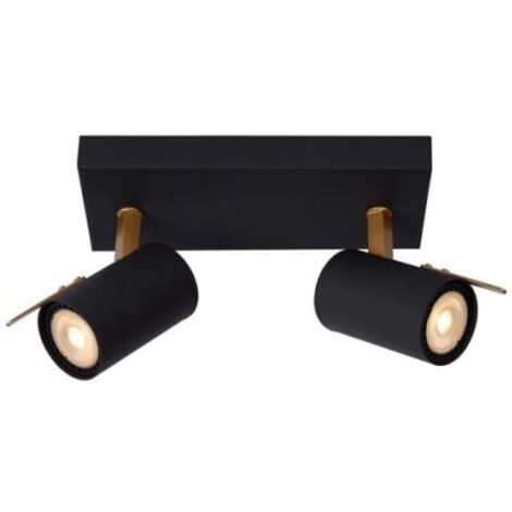 Lucide 17998/10/30 Faretto a Soffitto, Metallo, 10 W, Nero, Oro Opaco/Ottone