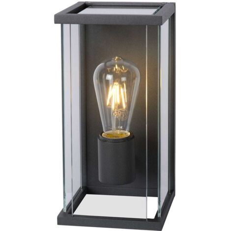 Lucide applique esterna CLAIRE-LED E27 IP54 nera vetro