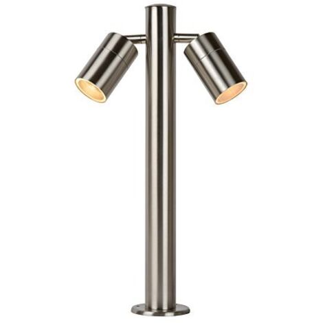 Lucide Arne di LED  DISSUASORE lampada da esterno  Ø 6,3 cm  LED  GU10  2 X 5 W 2700 K  IP44  cromato opaco