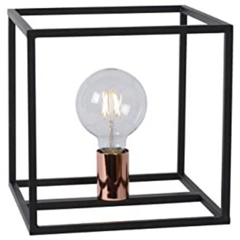 Lucide Arthur della lampada da tavolo, Metallo, E27, 60 W, Nero, 25 x 25 x 25 cm