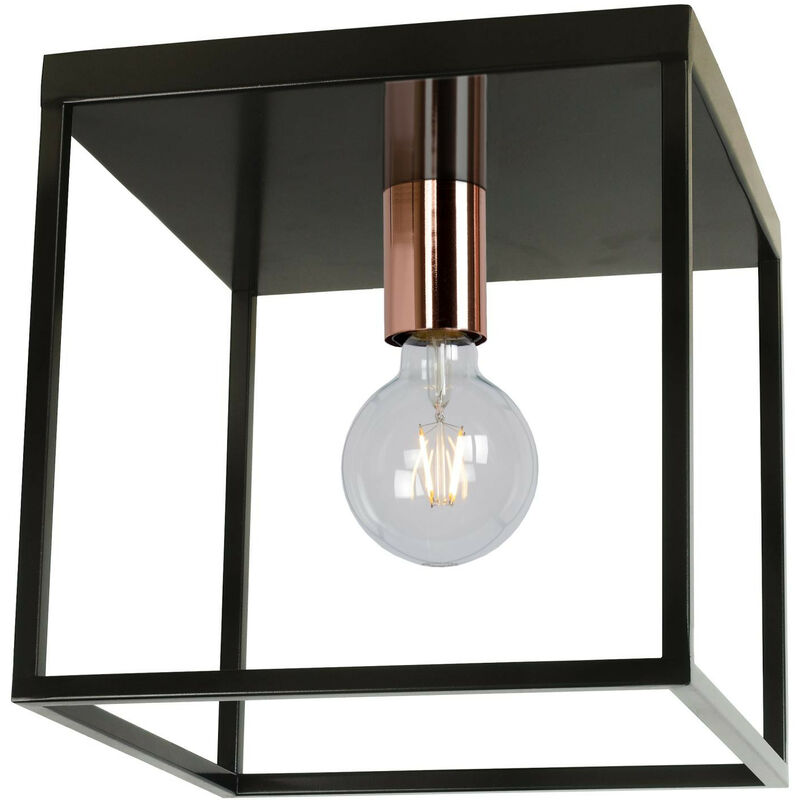 Arthur - Flush Ceiling Light - 1xE27 - Black - Lucide