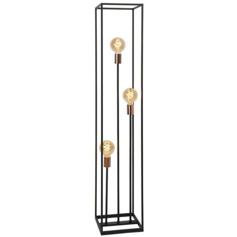 Lucide Arthur lampada da terra 3xE27 nero oro 140cm