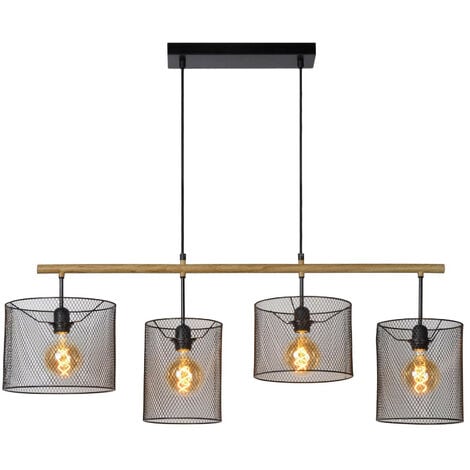 Lucide BASKETT - Bar Pendant Light - 4xE27 - Black