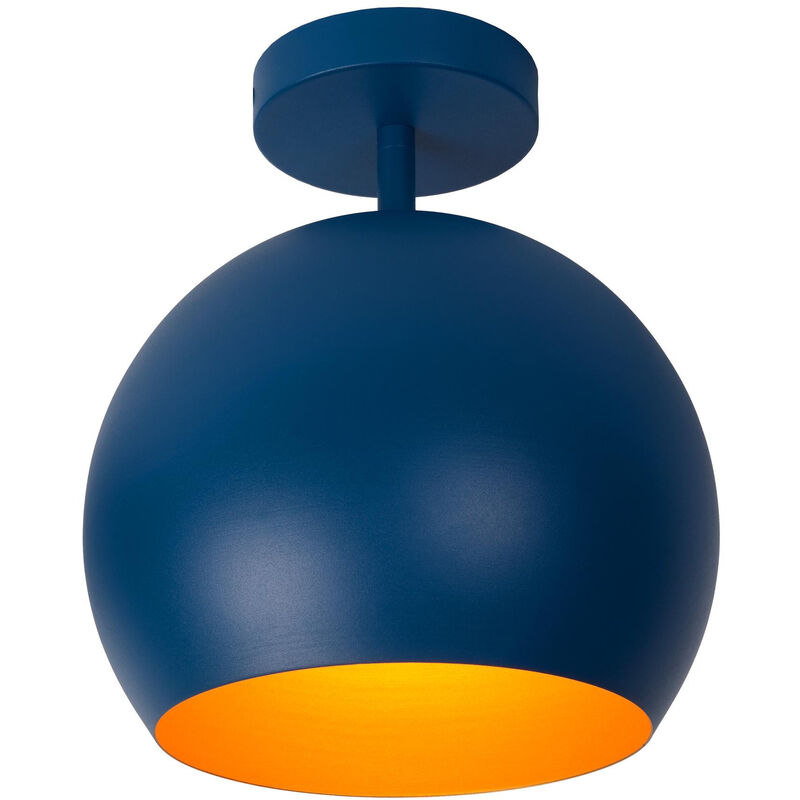 Lucide - bink - Flush Ceiling Light - Ø24.5cm- 1xE27 - Blue