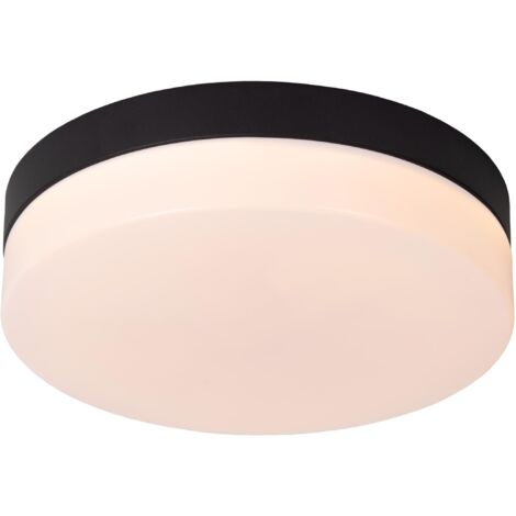 Lucide BISKIT - Deckenleuchte Badezimmer - Ø 23 cm - LED - 1x12W 2700K - IP44 - Bewegungssensor - Schwarz