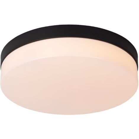 Lucide BISKIT - Deckenleuchte Badezimmer - Ø 28 cm - LED - 1x18W 2700K - IP44 - Bewegungssensor - Schwarz