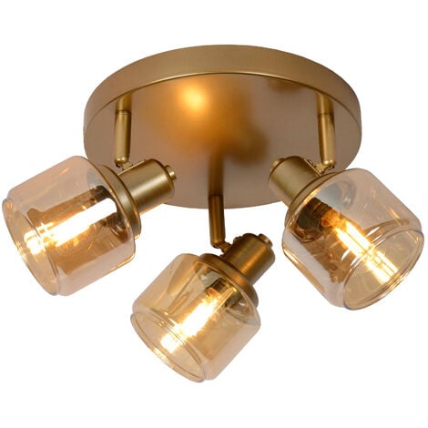 Lucide BJORN - Ceiling Spotlight - Ø38cm - 3xE14 - Matt Gold, Brass