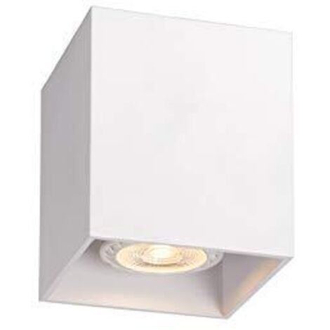Lucide BODI 09101/01/31 - Plafoniera quadrata, GU 10, 8 x 9,5 cm, colore bianco