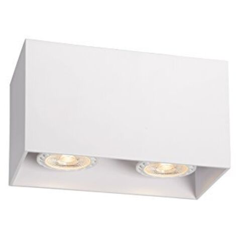 Lucide BODI 09101/02/31 - Plafoniera rettangolare, per 2 lampadine GU10, colore bianco