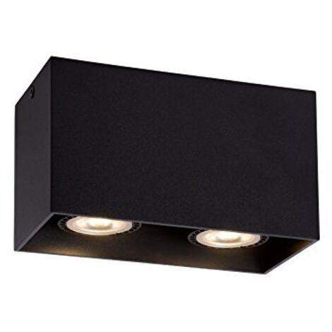 Lucide BODI Deckenleuchte Viereckig, 2x GU10, exkluvise schwarz 09101/02/30