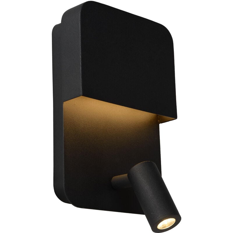 Lucide - boxer - Wall Light - led - 1x10W 3000K - With usb charging point - Black