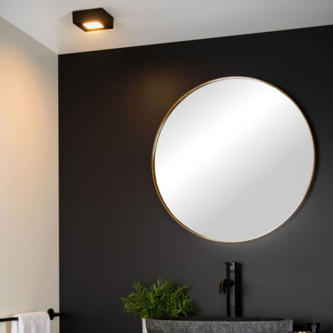 Lucide BRICE-LED - Deckenleuchte Badezimmer - LED Dim. - 1x8W 3000K - IP44 - Schwarz