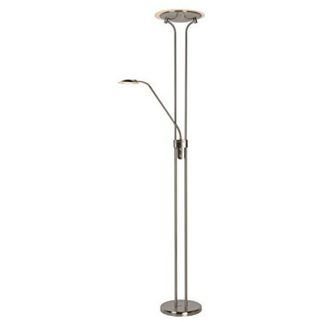 Lucide campione di LEDÂ âÂ stehlample con lampada da lettura LEDÂ âÂ Ã 25,4Â cmÂ âÂ dim.Â âÂ 1Â X w 3000Â KÂ âÂ cromato opaco, Metallo, Satin Chrome, 1 x 1 x 180 cm, Integriert 20 watts 230 volts