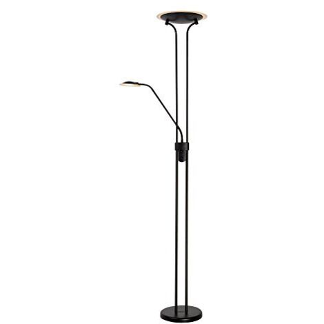 Lucide campione di LED  stehlample con lampada da lettura LED  Ø 25,4 cm  dim.  1 X w 3000 K  cromato opaco, Metallo, Black, 1 x 1 x 180 cm, Integriert 20 watts 230 volts