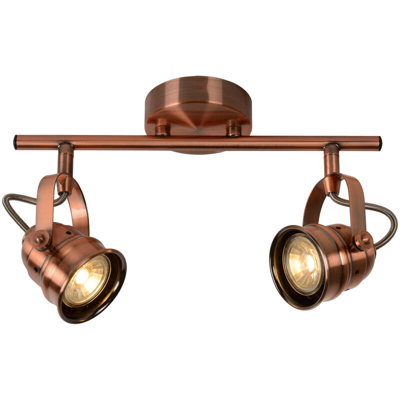 Cigal - Twin Ceiling Spotlight - led - GU10 - 2x5W 2700K - Copper - Lucide