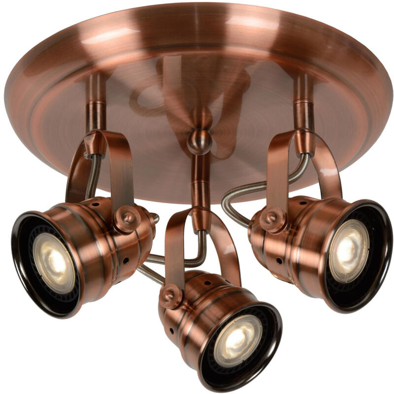 Lucide - cigal - Ceiling Spotlight - led - GU10 - 3x5W 2700K - Copper