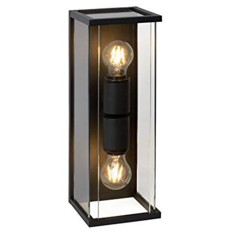 Lucide ClaireÂ âÂ Lampada da parete esternaÂ âÂ IP54Â âÂ Nero, Vetro, nero, E27 15 wattsW 230 voltsV
