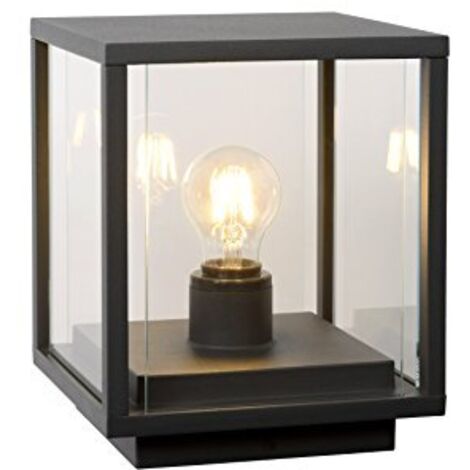 Lucide ClaireÂ âÂ Lampada da parete esternaÂ âÂ IP54Â âÂ Nero, Vetro, nero, E27 15 wattsW 230 voltsV