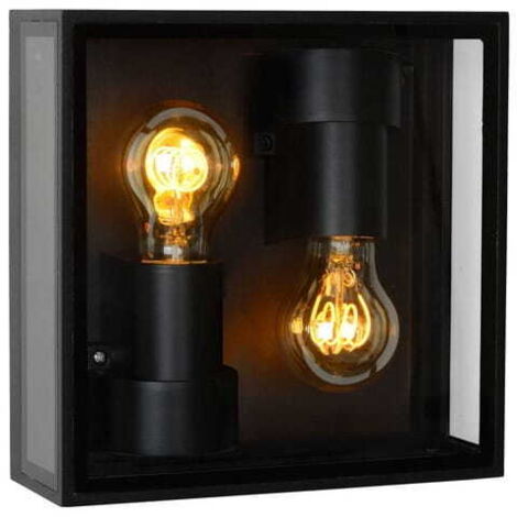 Lucide Dukan lampada parete/soffitto 2xE27 IP65 nera