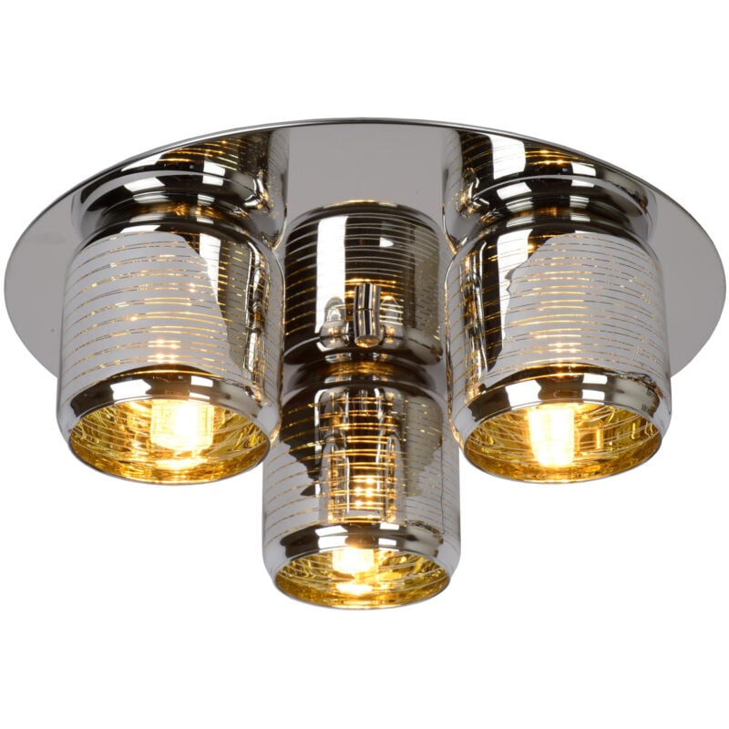 Eryn - Flush Ceiling Light - Ø38cm - 3xG9 - Chrome - Lucide