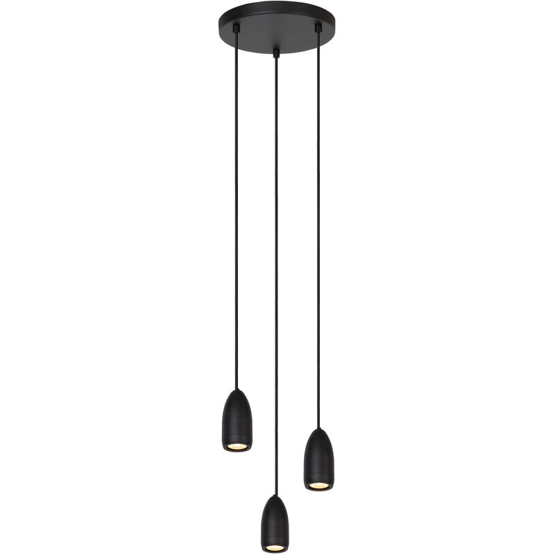 Lucide Evora Modern Pendant light - Ø25cm - 3xGU10 - Black